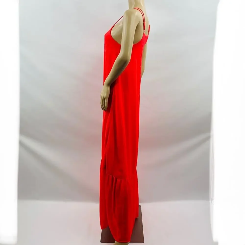 Gianni Bini Coral Peplum Hem Maxi Dress - Picture 7 of 12